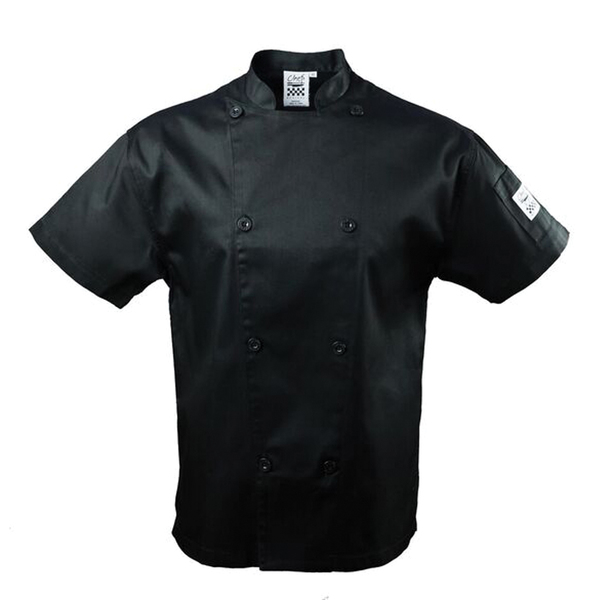 Chef Revival Knife & Steel Crew Short Sleeve Jacket - Black - 2X J005BK-2X